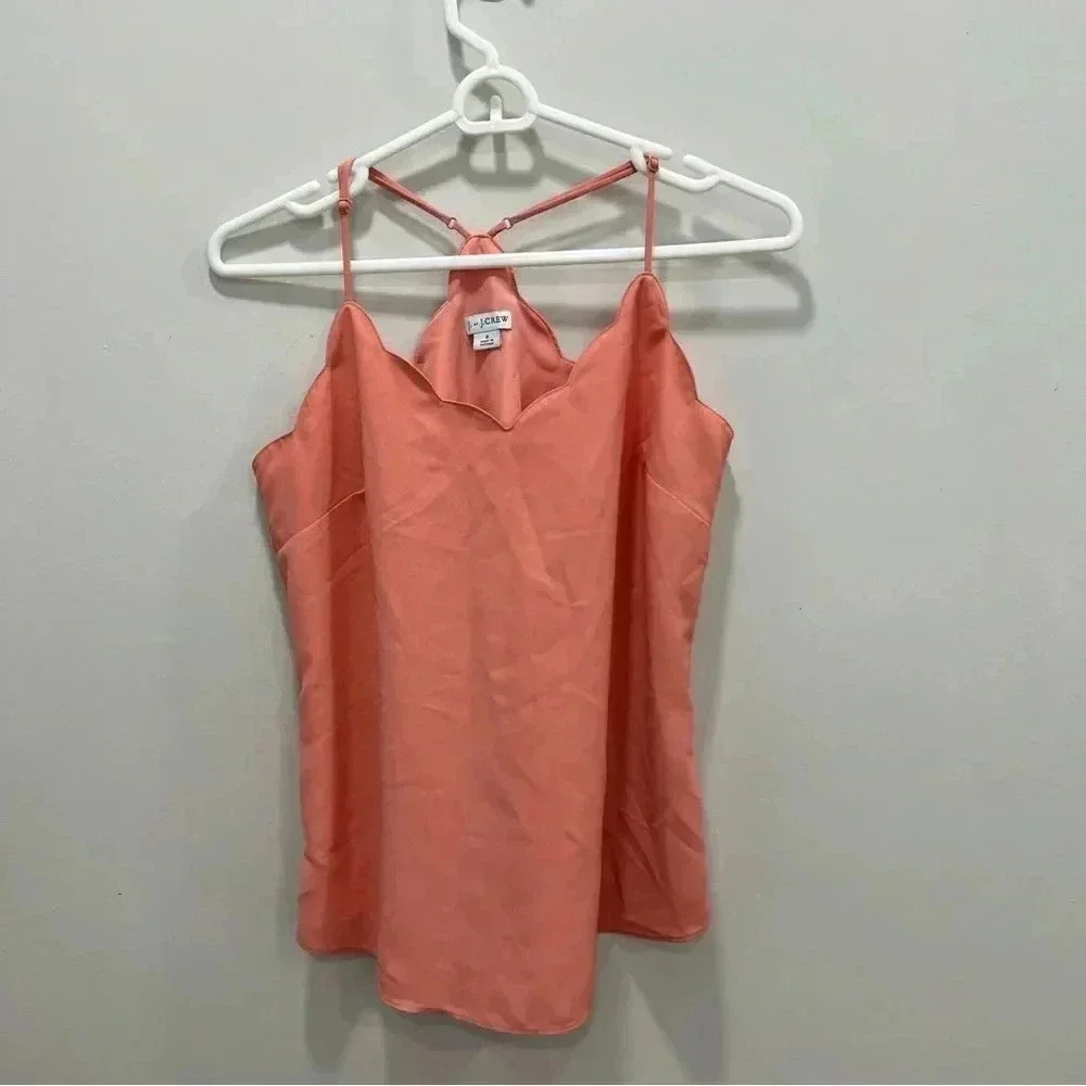 J by J crew halter scalloped tank light pink size 2